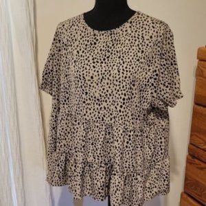 PrettyGarden Tan & Black Blouse